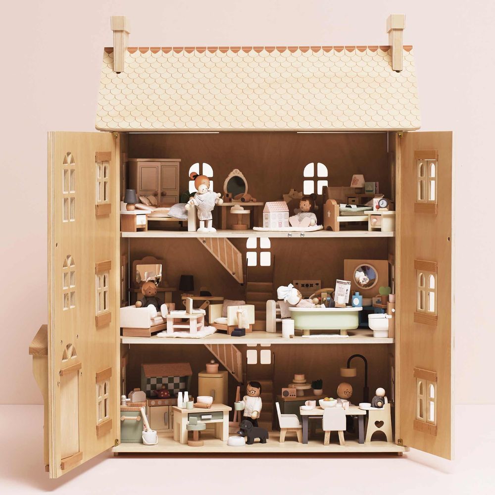 The Grand Natural Wood Doll House - FAO Schwarz