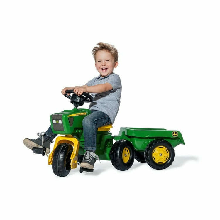 John Deere 3-Wheel Pedal Tractor with Trailer - FAO Schwarz