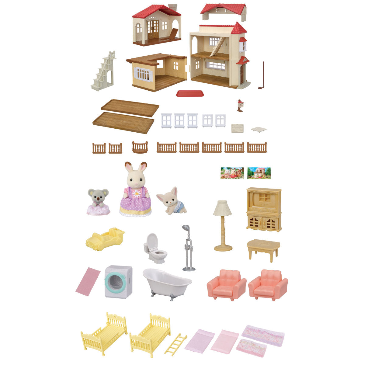 Calico Critters Red Roof Country Home Gift Set – Secret Attic Playroom - FAO Schwarz
