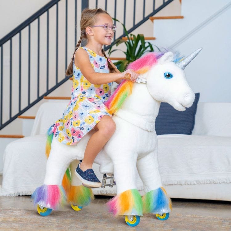 Rainbow Model X Ride-On Unicorn – 3-4 Years - FAO Schwarz