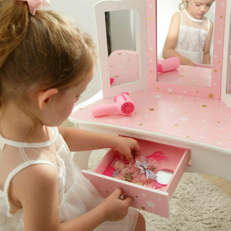 Fashion Twinkle Star Gisele Vanity Set – Pink/White - FAO Schwarz