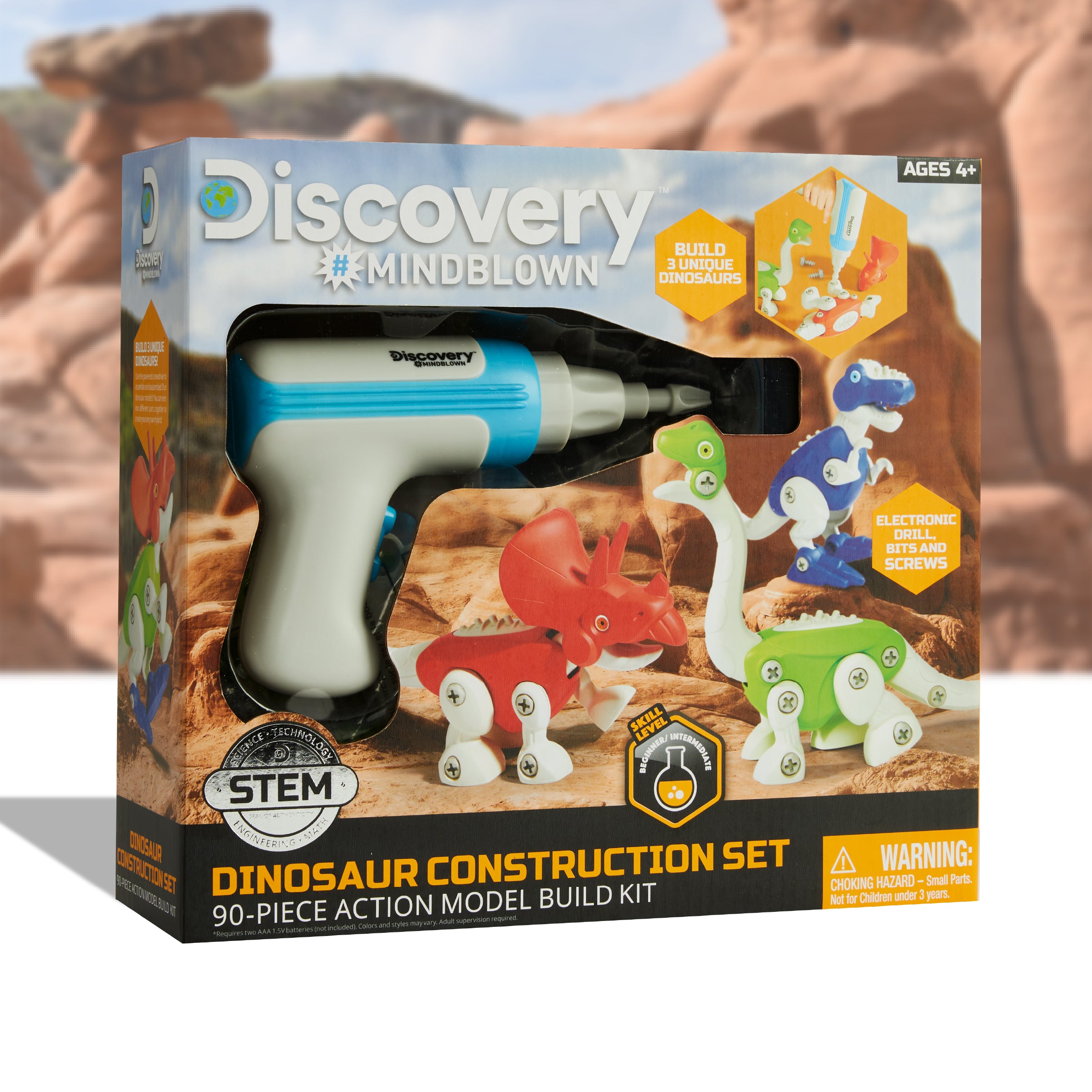 Dinosaur Construction Action Model Build Kit – 90 Pieces - FAO Schwarz