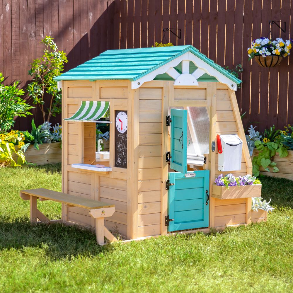 Gardenia Wooden Playhouse with Large Window & Kitchen - FAO Schwarz