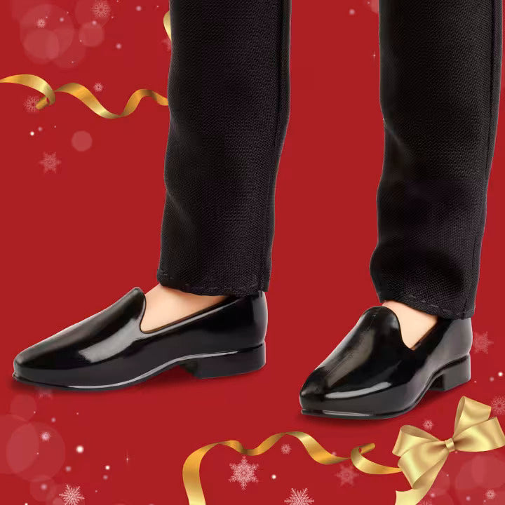 Barbie Signature 2025 Holiday Black Hair Ken Collectible Fashion Doll Wearing Full Suit With Golden Jacket - FAO Schwarz