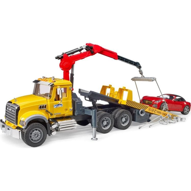 MACK Granite Tow Truck with Bruder Roadster - FAO Schwarz
